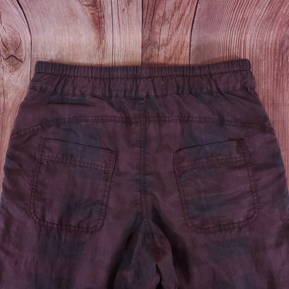 NWT Anthropologie Womens Size Small Jacquie Button Fly Joggers Pants Plaid Plum - Picture 7 of 14